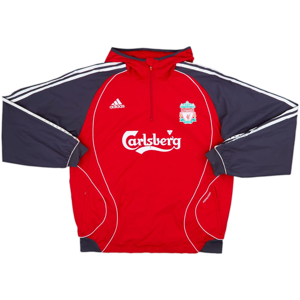 2006-07 Liverpool adidas 1/4 Zip Hooded Rain Jacket - 5/10 - (L)