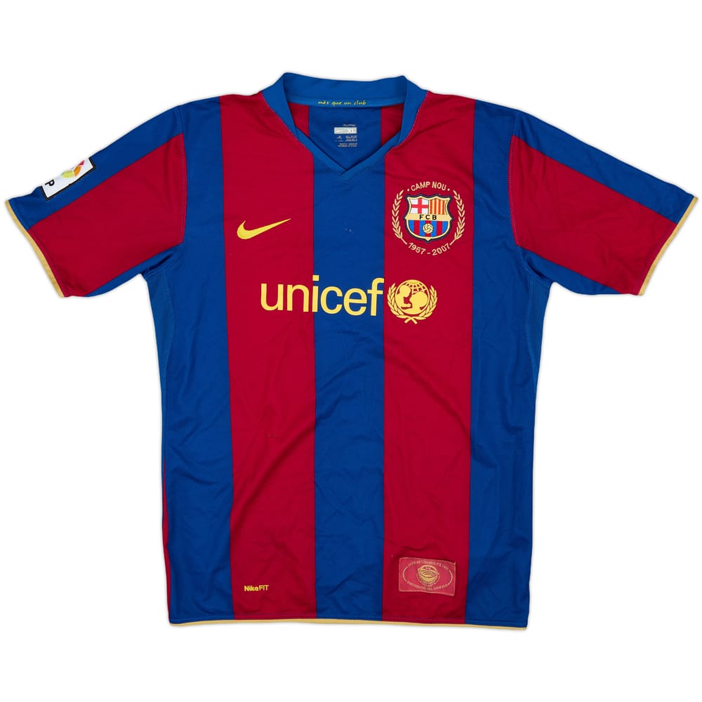 2007-08 Barcelona Home Shirt - 8/10 - (XL.Boys)