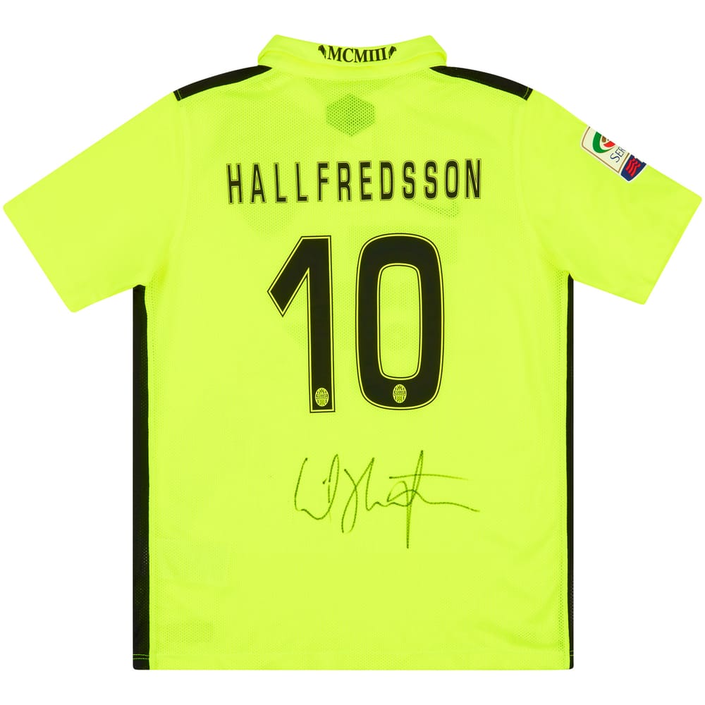 2015-16 Hellas Verona Signed Third Shirt Hallfredsson #10 KIDS