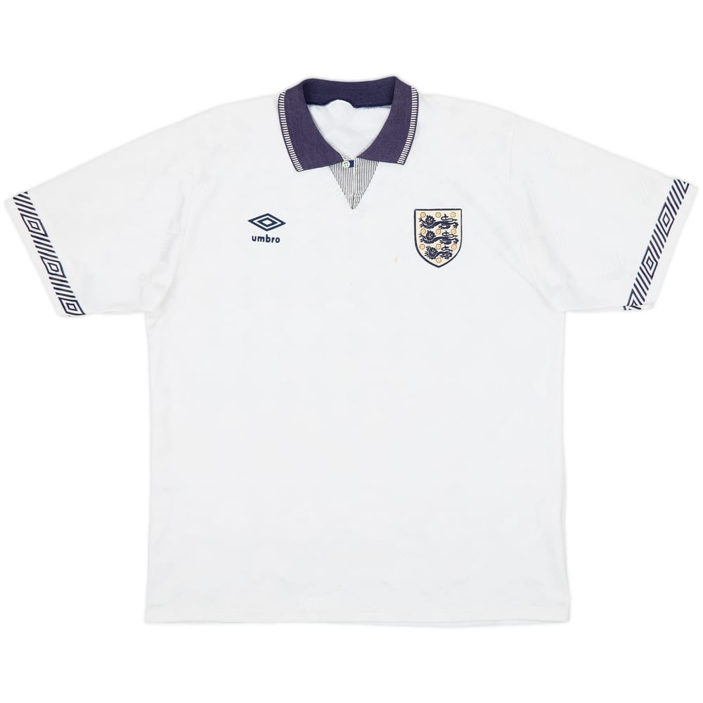 1990-92 England Home Shirt - 8/10 - (L)