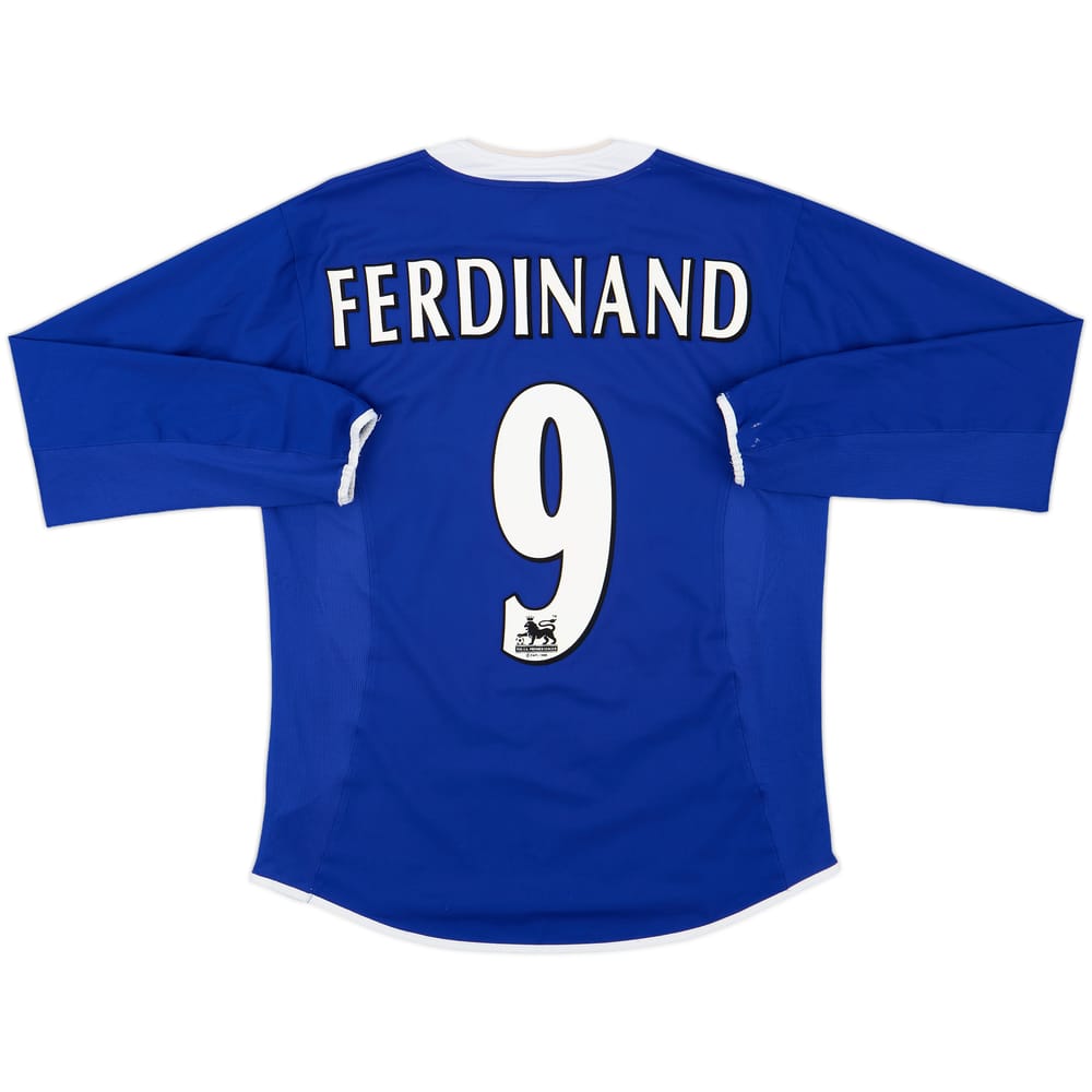 2003-04 Leicester Home L/S Shirt Ferdinand #9 - 8/10 - (M)