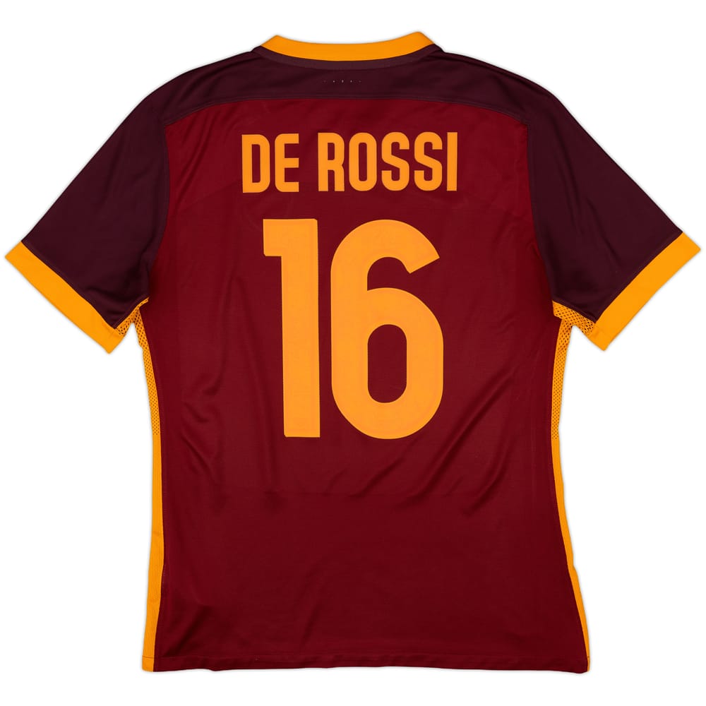 2015-16 Roma Authentic Home Shirt De Rossi #16 - 8/10 - (L)