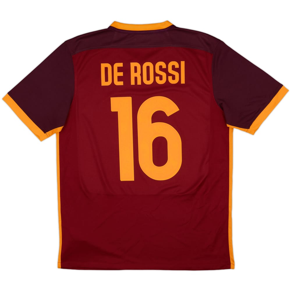 2015-16 Roma Home Shirt De Rossi #16 - 8/10 - (L)