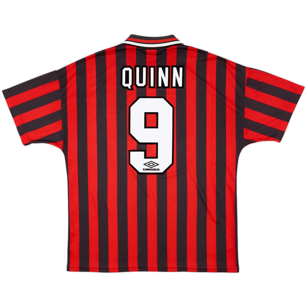1994-96 Manchester City Away Shirt Quinn #9 - 8/10 - (XL)