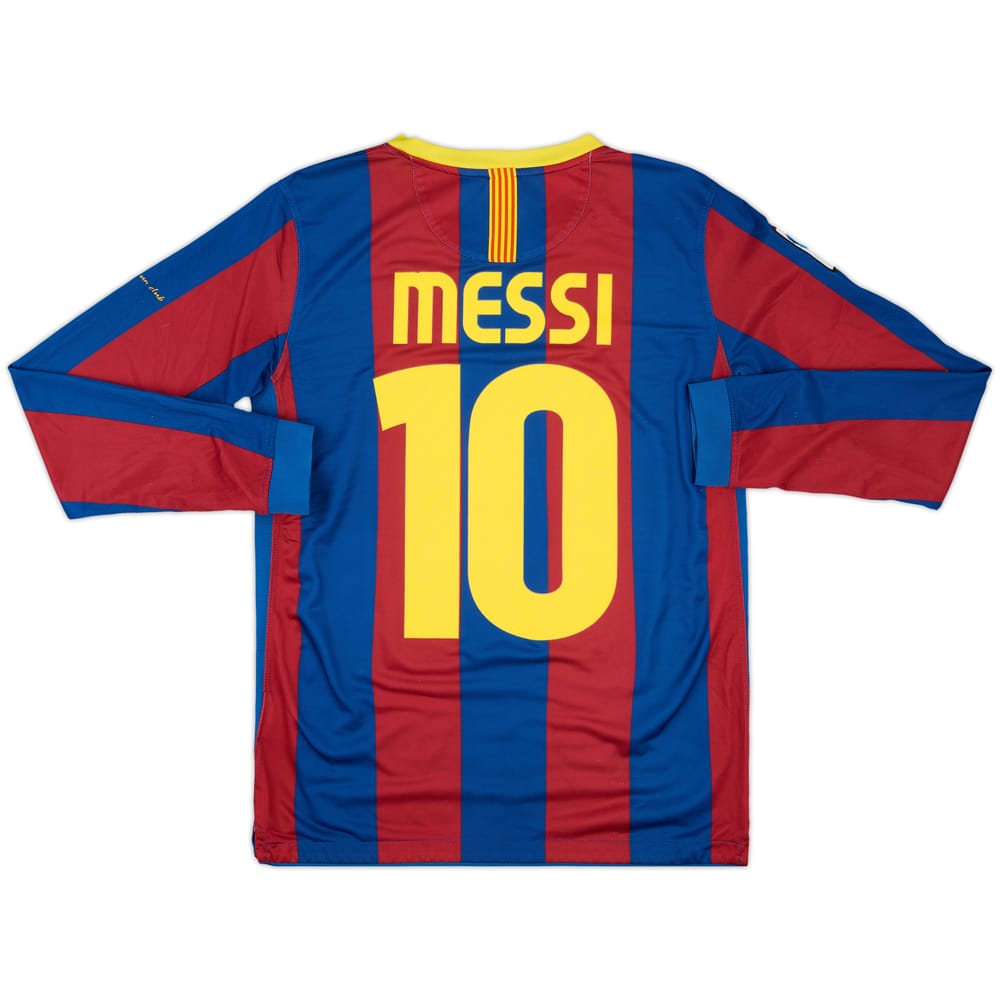 2010-11 Barcelona Home L/S Shirt Messi #10 - 7/10 - (XL.Boys)