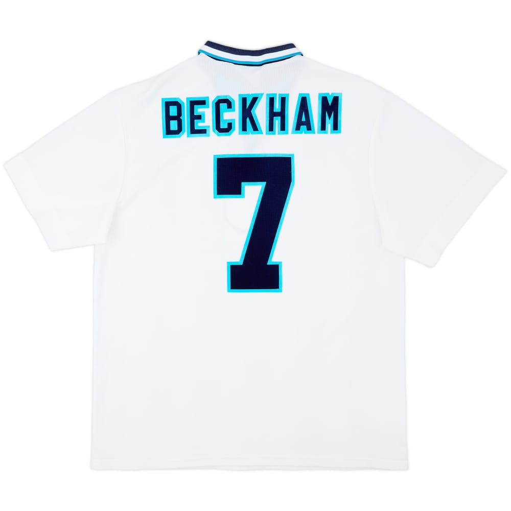 1995-97 England Home Shirt Beckham #7 - 8/10 - (XL)
