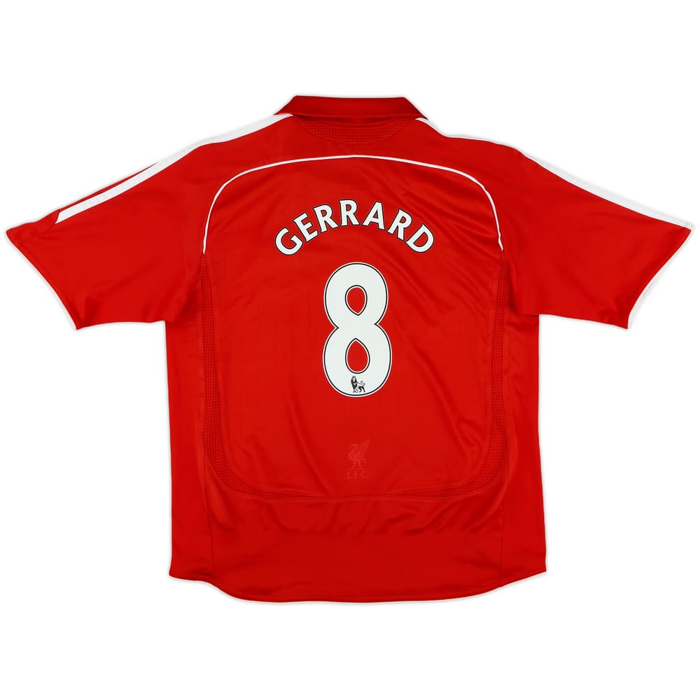 2006-08 Liverpool Home Shirt Gerrard #8 - 9/10 - (M.Boys)