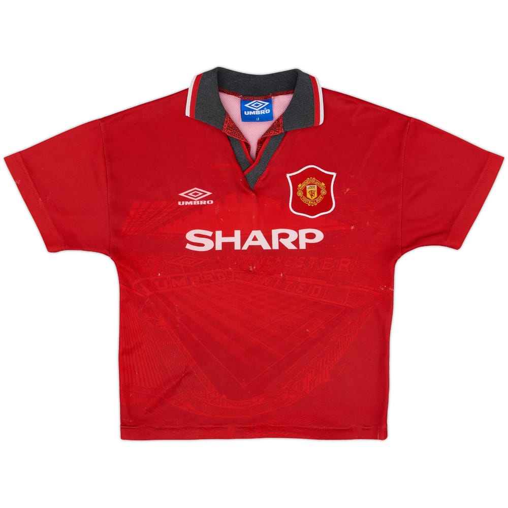 1994-96 Manchester United Home Shirt - 4/10 - (L.Boys)