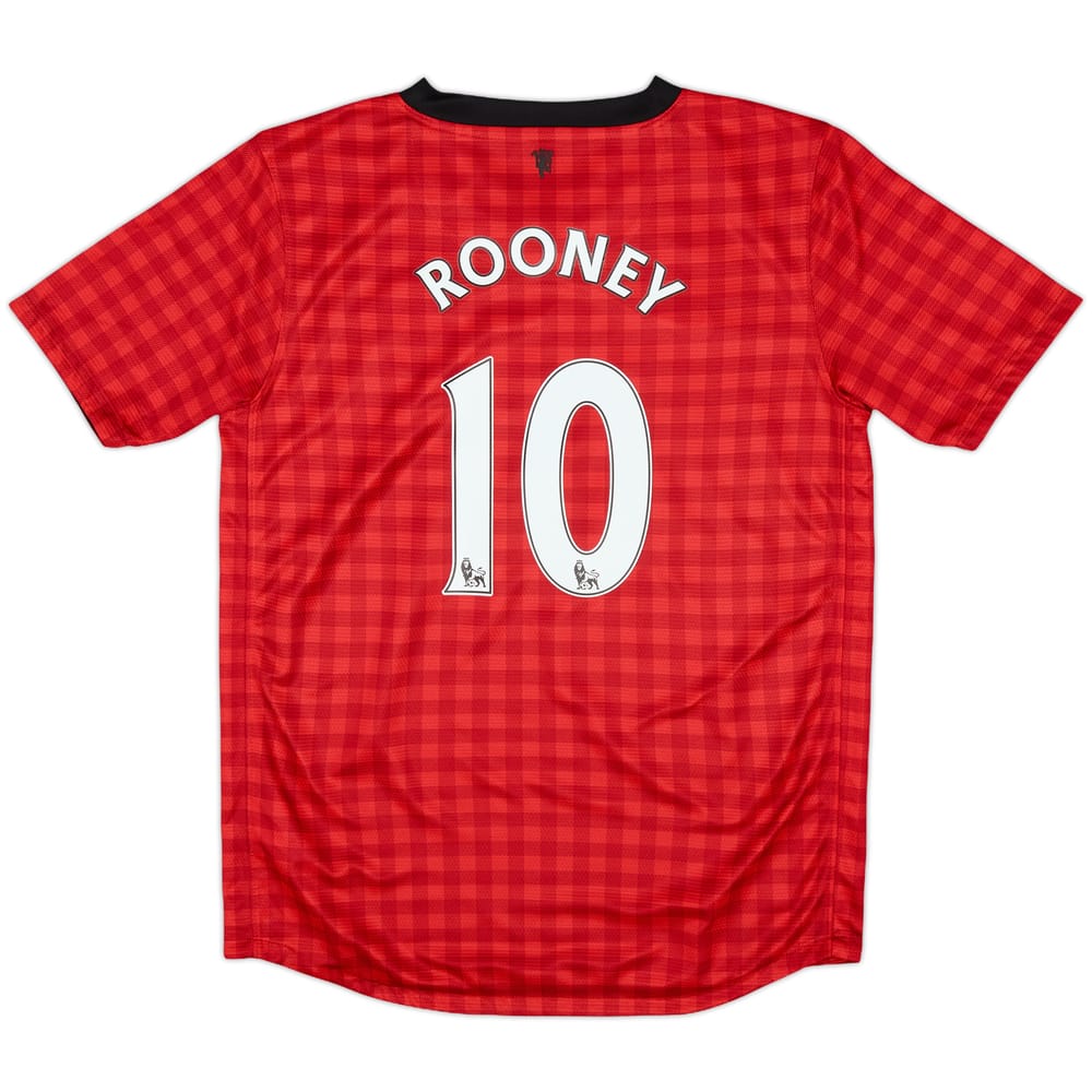 2012-13 Manchester United Home Shirt Rooney #10 - 8/10 - (L.Boys)