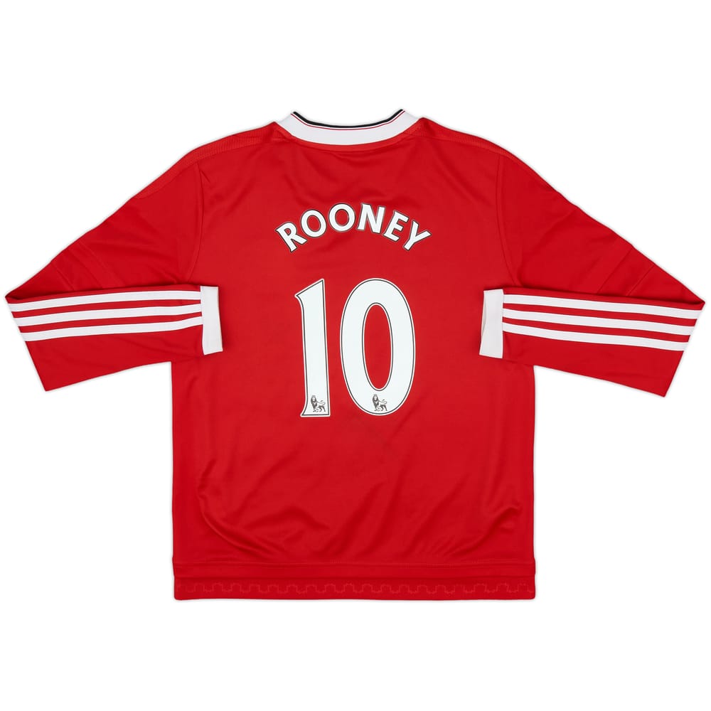 2015-16 Manchester United Home L/S Shirt Rooney #10 - 8/10 - (M.Boys)