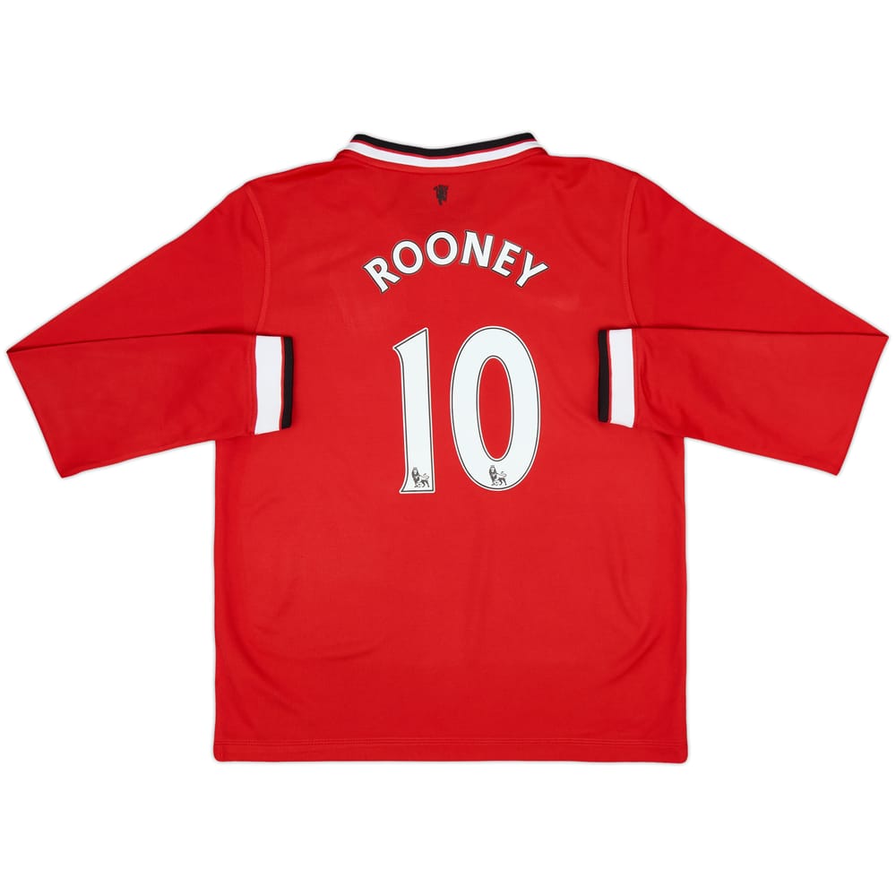 2014-15 Manchester United Home L/S Shirt Rooney #10 - 8/10 - (L.Boys)