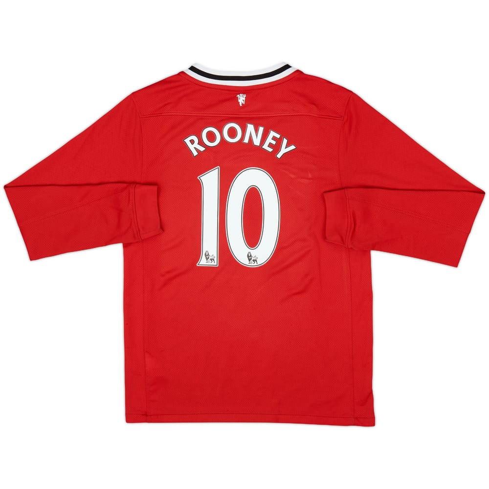 2011-12 Manchester United Home L/S Shirt Rooney #10 - 7/10 - (M.Boys)