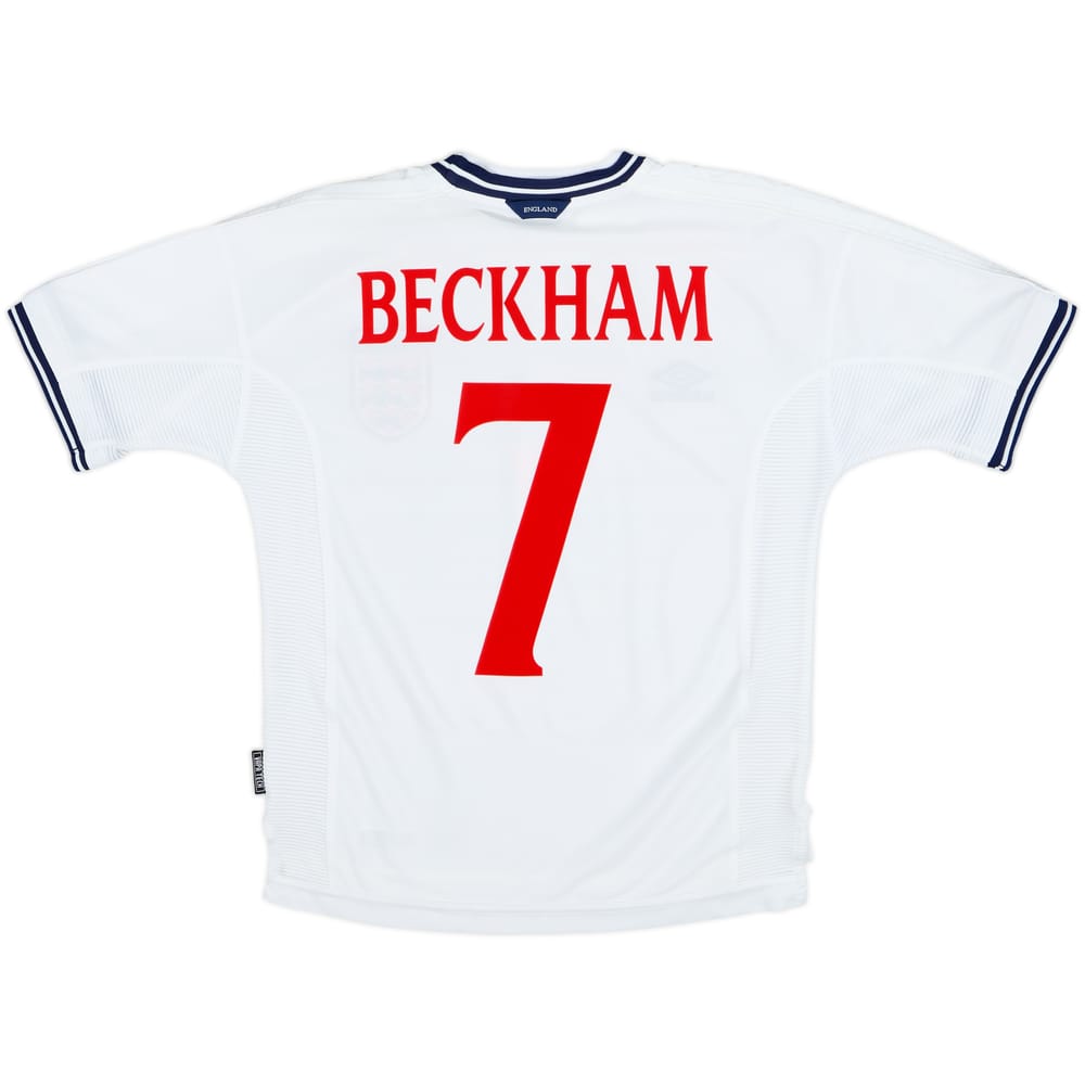 1999-01 England Home Shirt Beckham #7 - 8/10 - (Y)