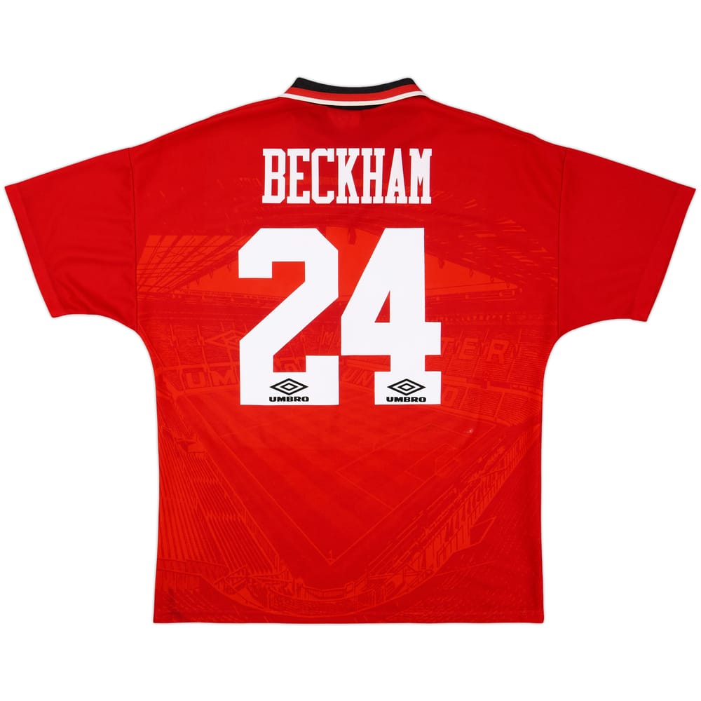 1994-96 Manchester United Home Shirt Beckham #24 - 8/10 - (L)
