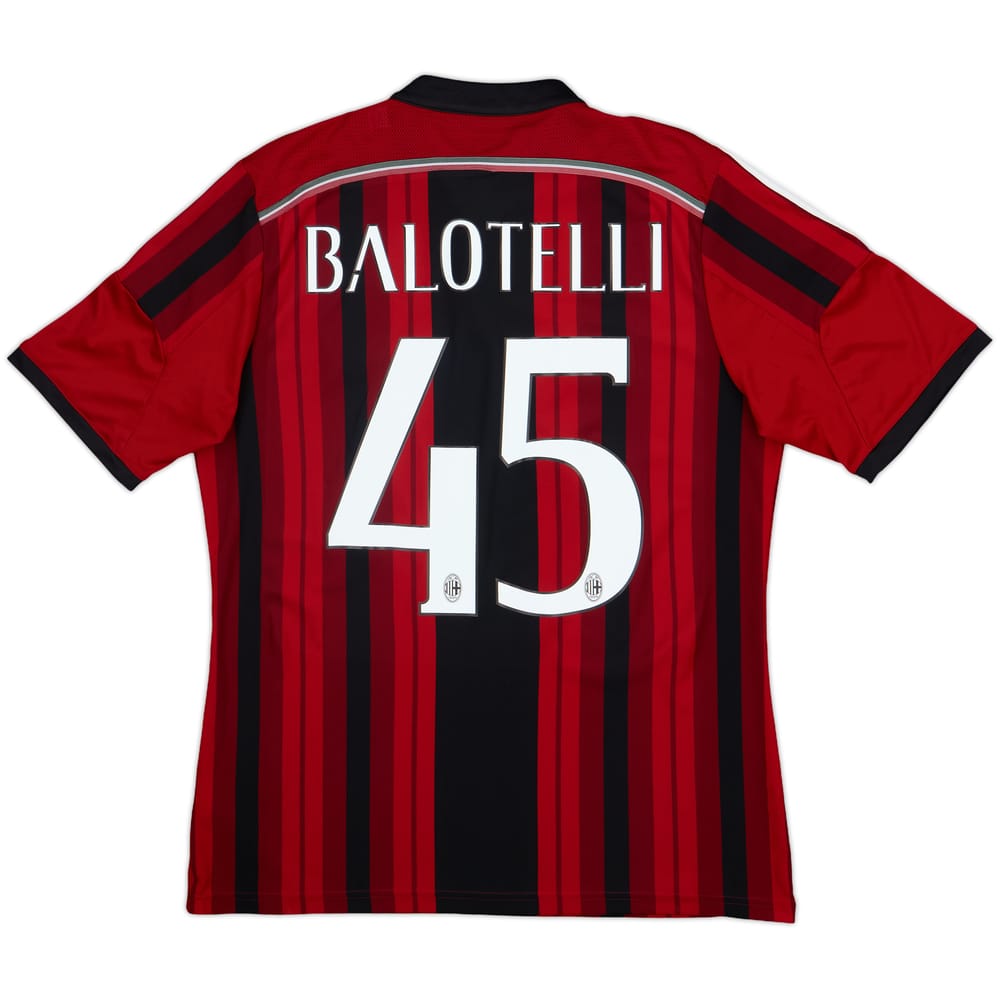 2014-15 AC Milan Home Shirt Balotelli #45 - 8/10 - (L)