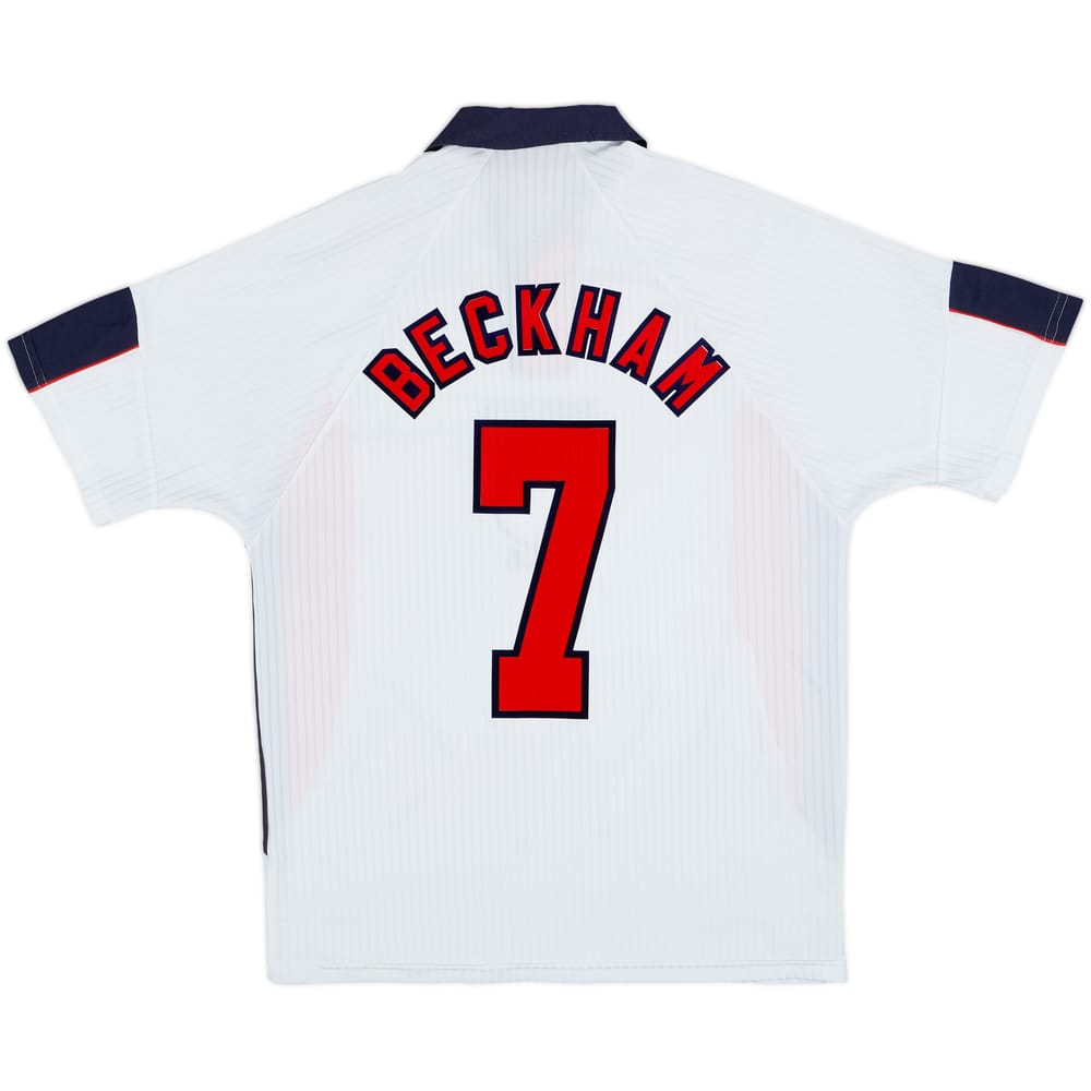 1997-99 England Home Shirt Beckham #7 - 6/10 - (L)
