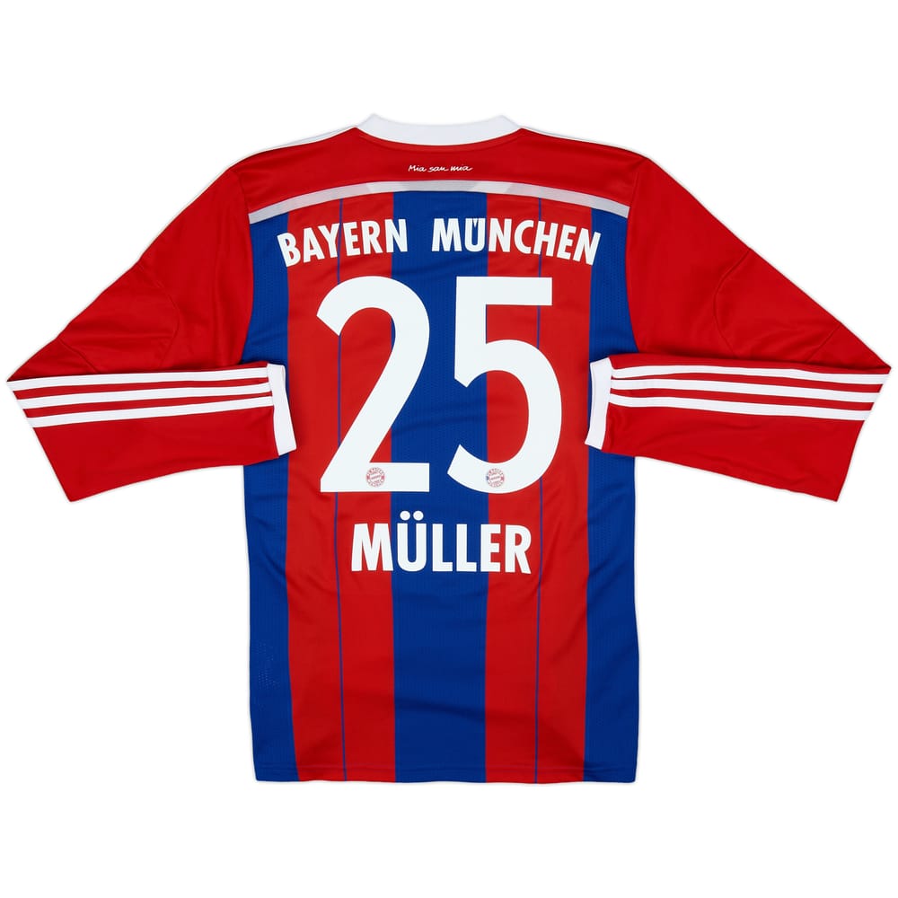 2014-15 Bayern Munich Home L/S Shirt Muller #25 - 9/10 - (S)