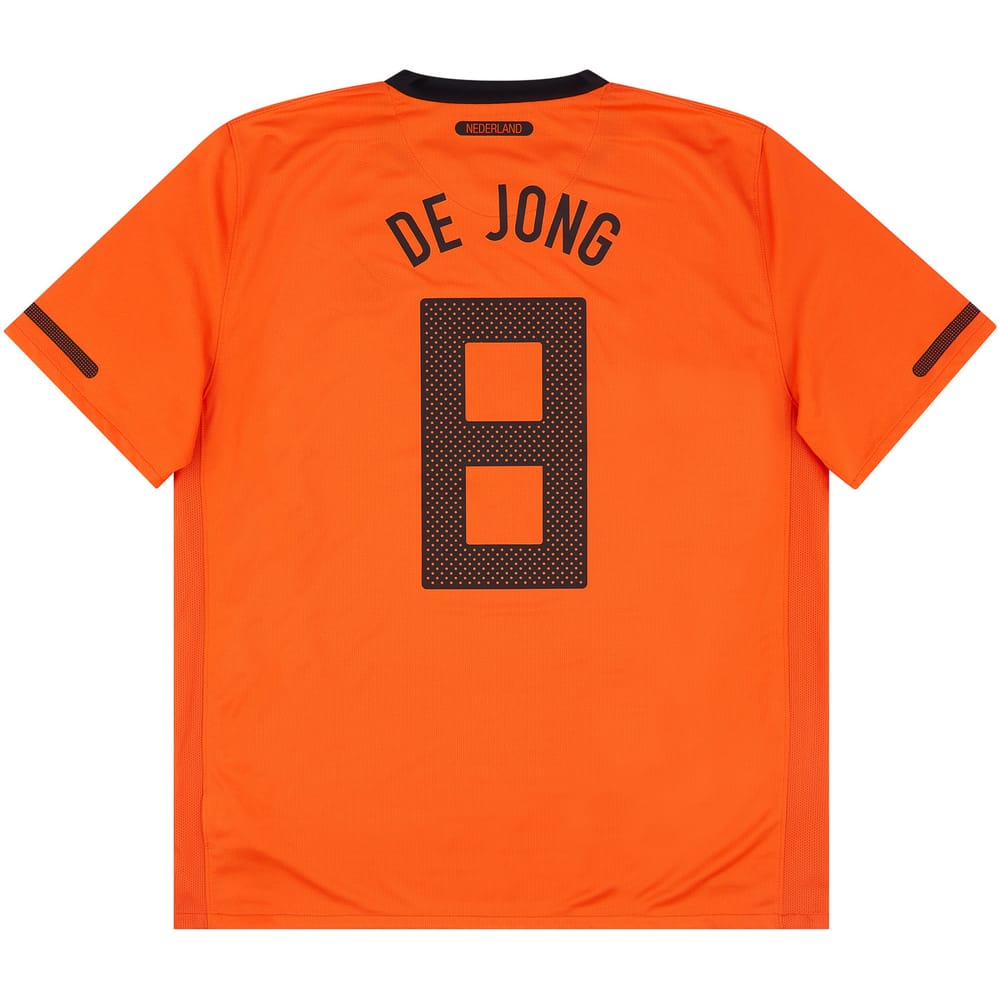 2010-11 Netherlands Home Shirt De Jong #8 - 6/10