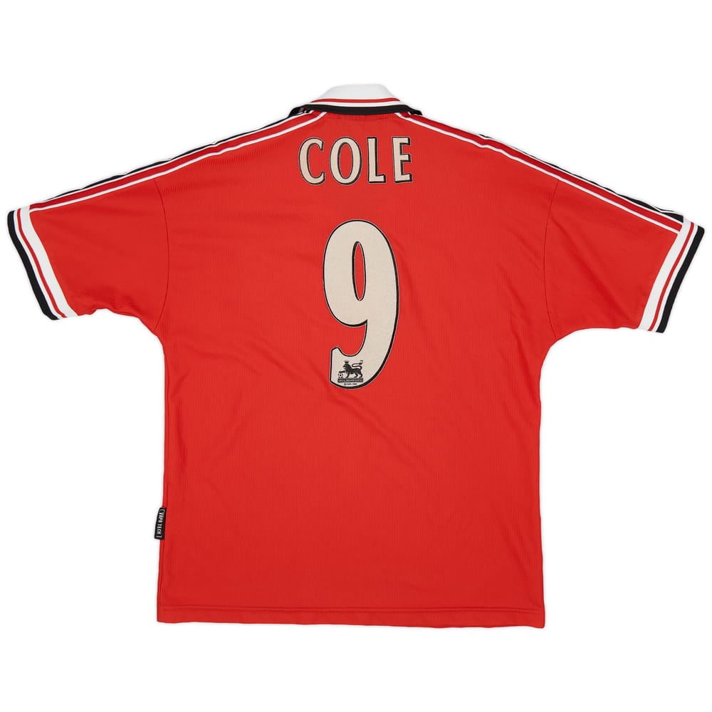 1998-00 Manchester United Home Shirt Cole #9 - 7/10 - (Y)