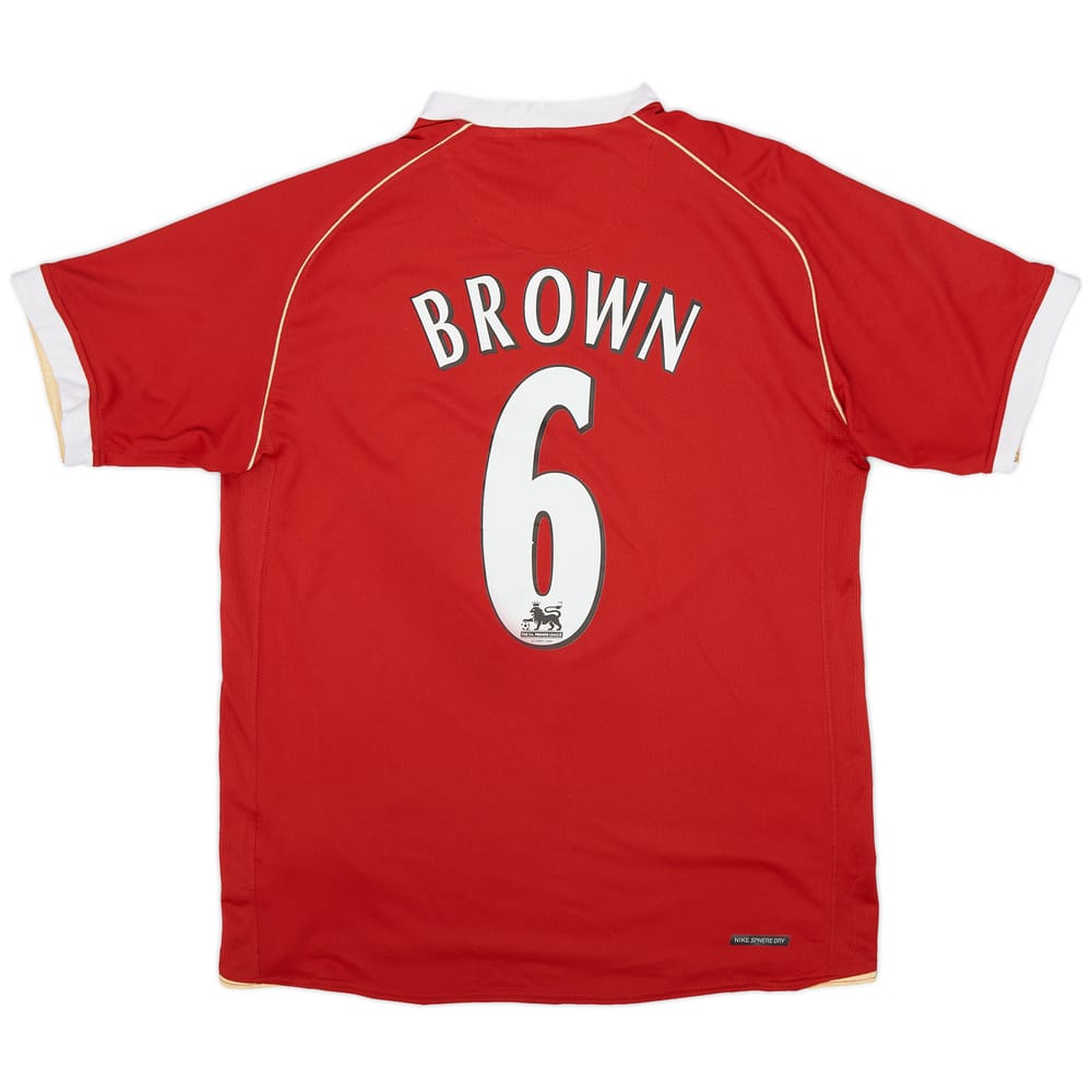 2006-07 Manchester United Home Shirt Brown #6 - 8/10 - (M)