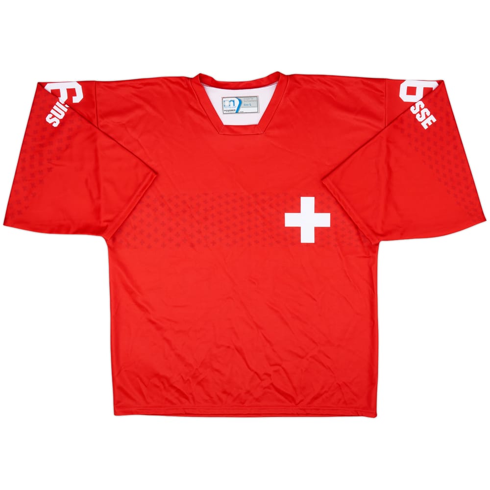2014 Switzerland National Hockey Team Brunner #96 Ochsner Home Jersey - 9/10 - (L)