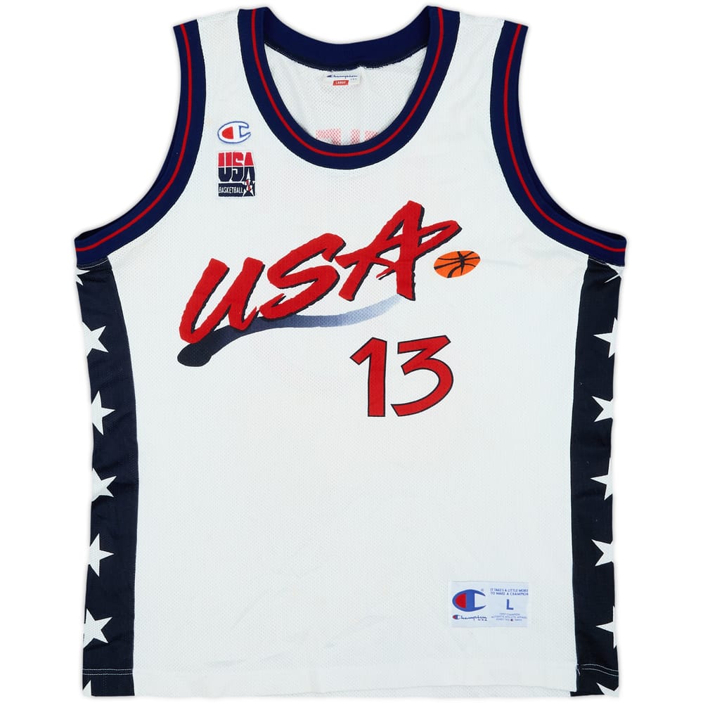 1996-99 USA O'Neal #13 Champion Home Jersey - 6/10 - (L)