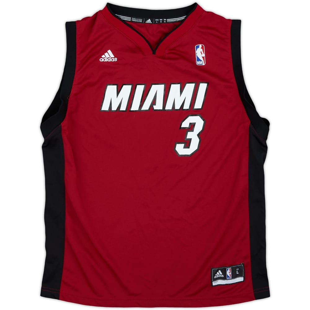 2010-14 Miami Heat Wade #3 adidas Alternate Jersey - 9/10 - (L.Boys)