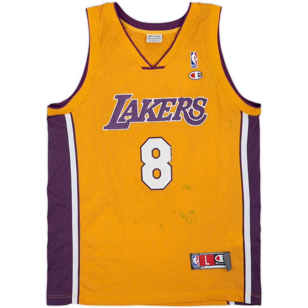 1999-06 LA Lakers Bryant #8 Champion Authentic Home Jersey - 3/10 - (L)