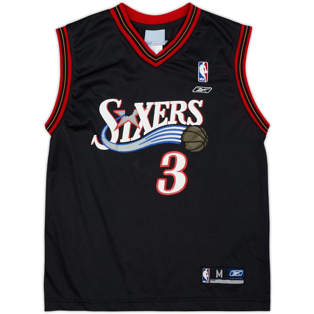 2002-06 Philadelphia 76ers Iverson #3 Reebok Away Jersey - 4/10 - (M.Boys)