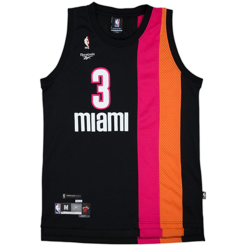 2005-06 Miami Heat Wade #3 Reebok Hardwood Classics Swingman Jersey - 8/10 - (M)