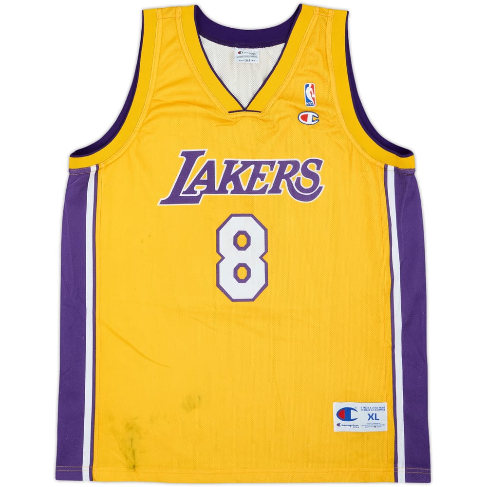 1999-06 LA Lakers Bryant #8 Champion Home Jersey - 5/10 - (XL)