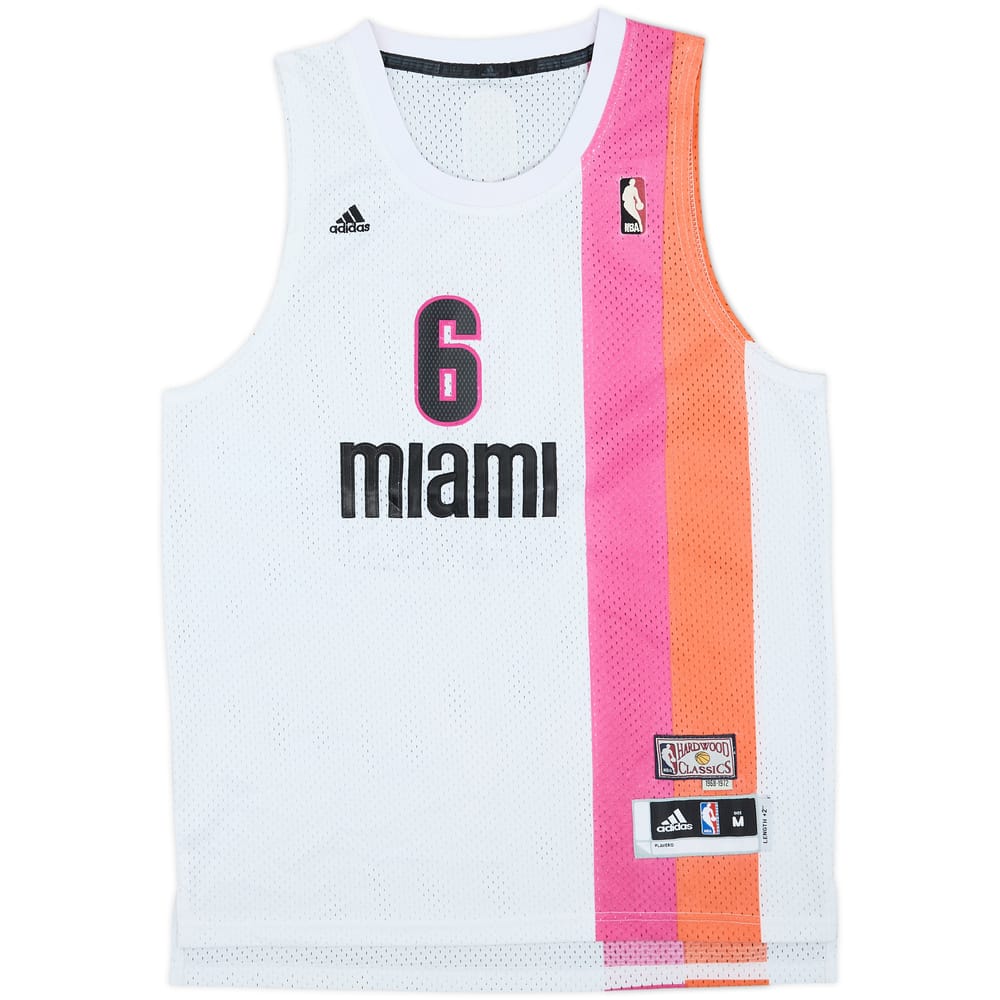 2011-12 Miami Heat James #6 adidas Hardwood Classics Swingman Jersey - 7/10 - (M)