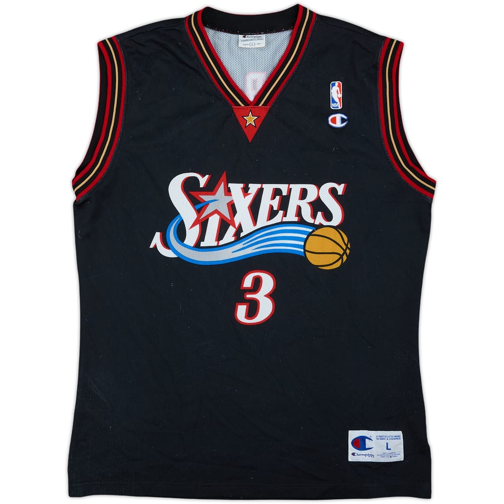 2000-06 Philadelphia 76ers Iverson #3 Champion Away Jersey - 8/10 - (L)
