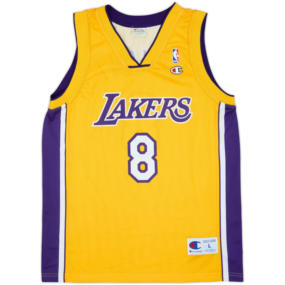 1999-06 LA Lakers Bryant #8 Champion Home Jersey - 9/10 - (L)