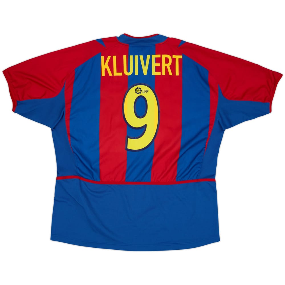2002-03 Barcelona Home Shirt Kluivert #9 - 9/10 - (XL)
