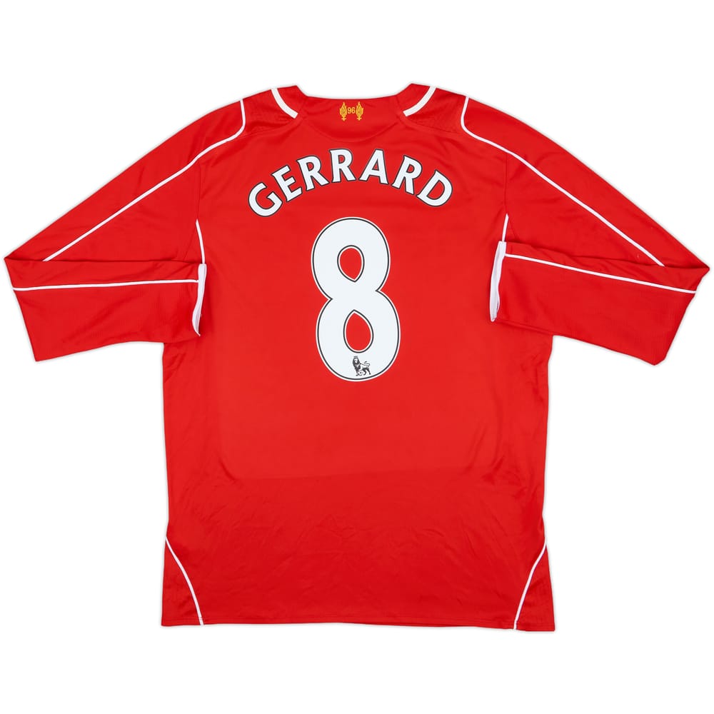 2014-15 Liverpool Home L/S Shirt Gerrard #8 - 6/10 - (L)