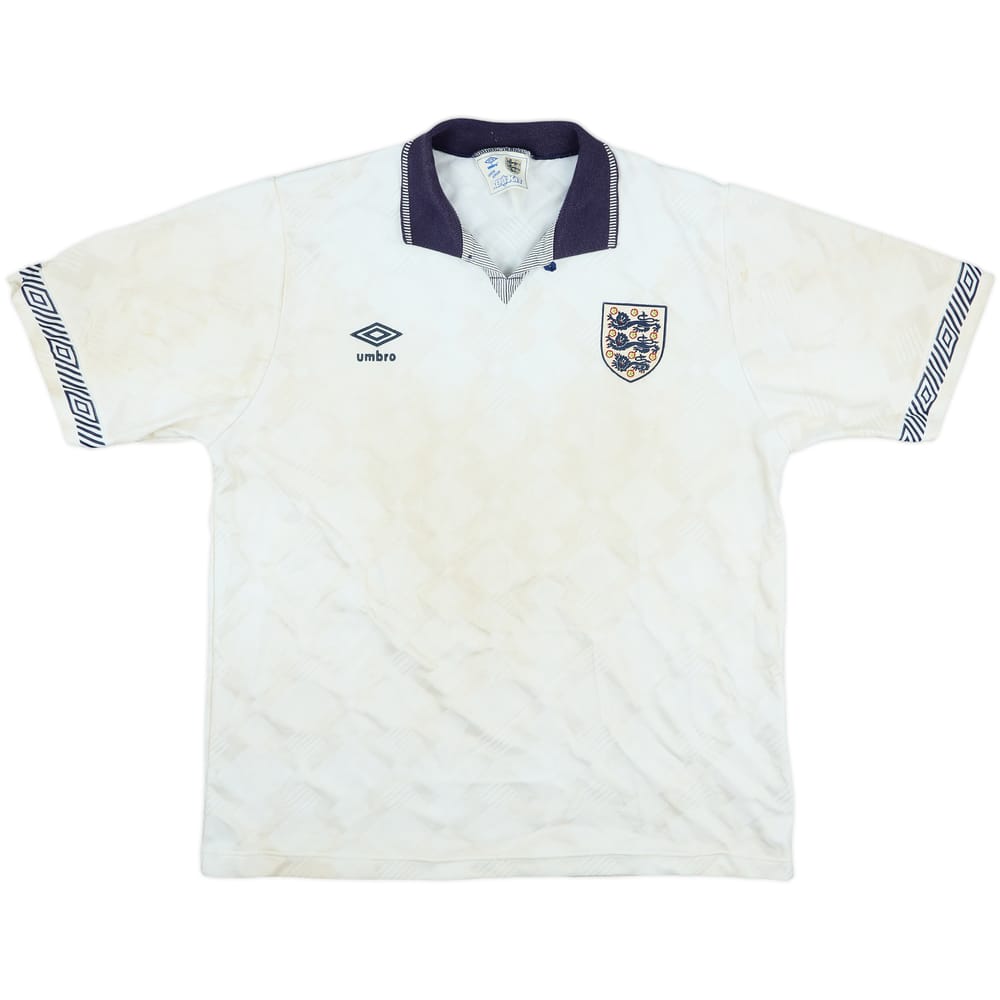 1990-92 England Home Shirt - 4/10 - (XXL)