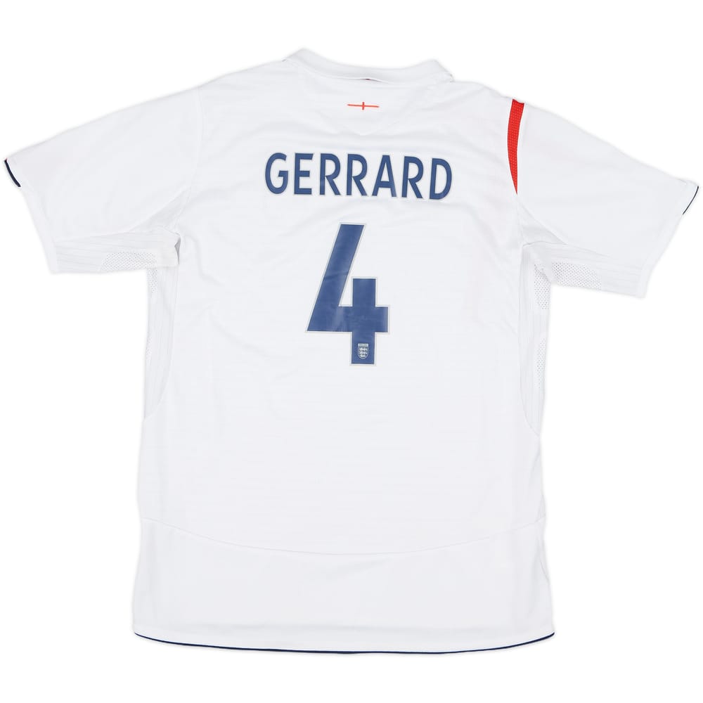 2005-07 England Home Shirt Gerrard #4 - 8/10 - (XL.Boys)