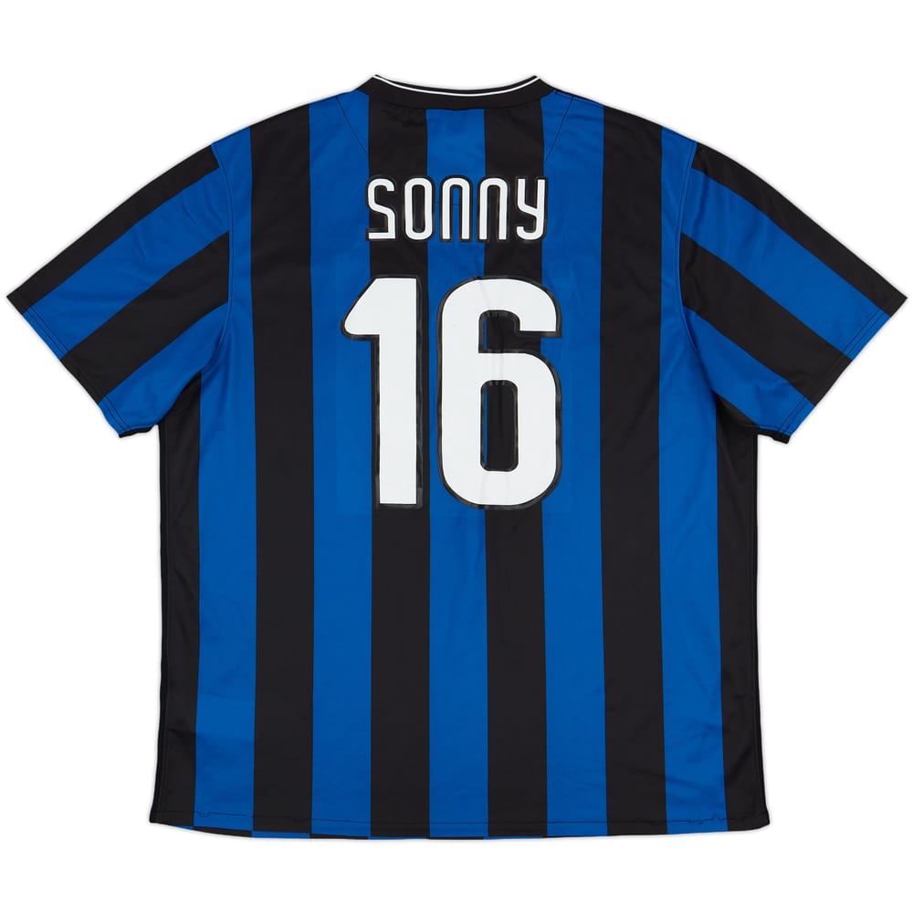 2009-10 Inter Milan Basic Home Shirt Sonny #16 - 7/10 - (XL)