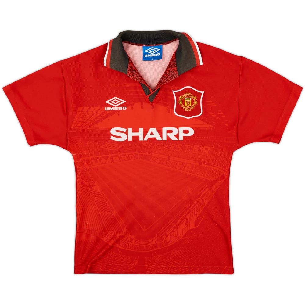 1994-96 Manchester United Home Shirt - 9/10 - (L.Boys)