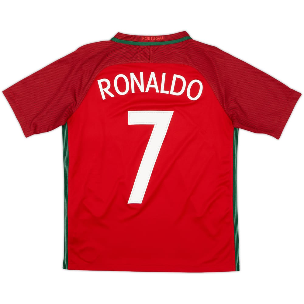 2016-18 Portugal Home Shirt Ronaldo #7 - 9/10 - (XL.Boys)