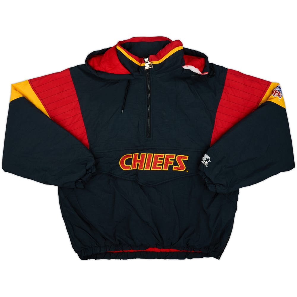 1990s Kansas City Chiefs Starter 1/2 Zip Rain Coat - 5/10 - (XL)