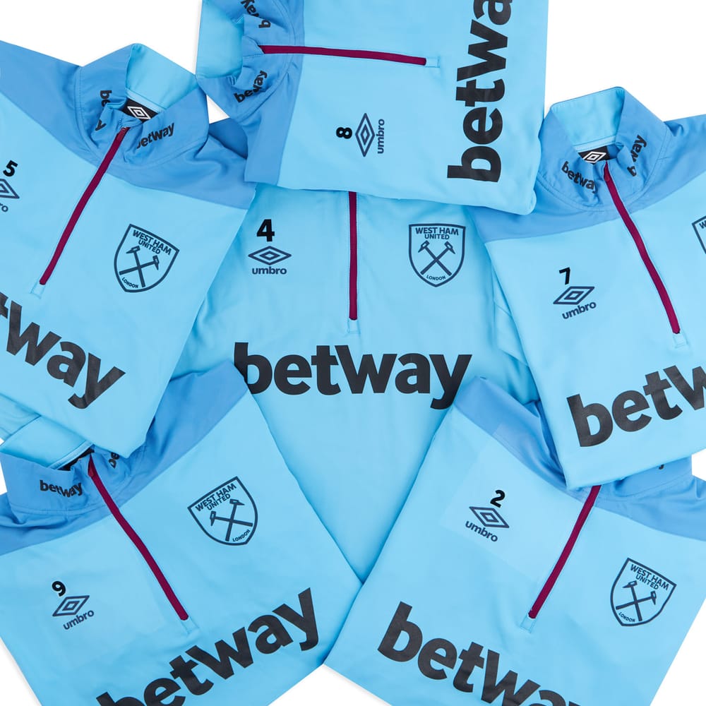 2019-20 West Ham Player Worn 1/4 Zip Training Top (Very Good) L