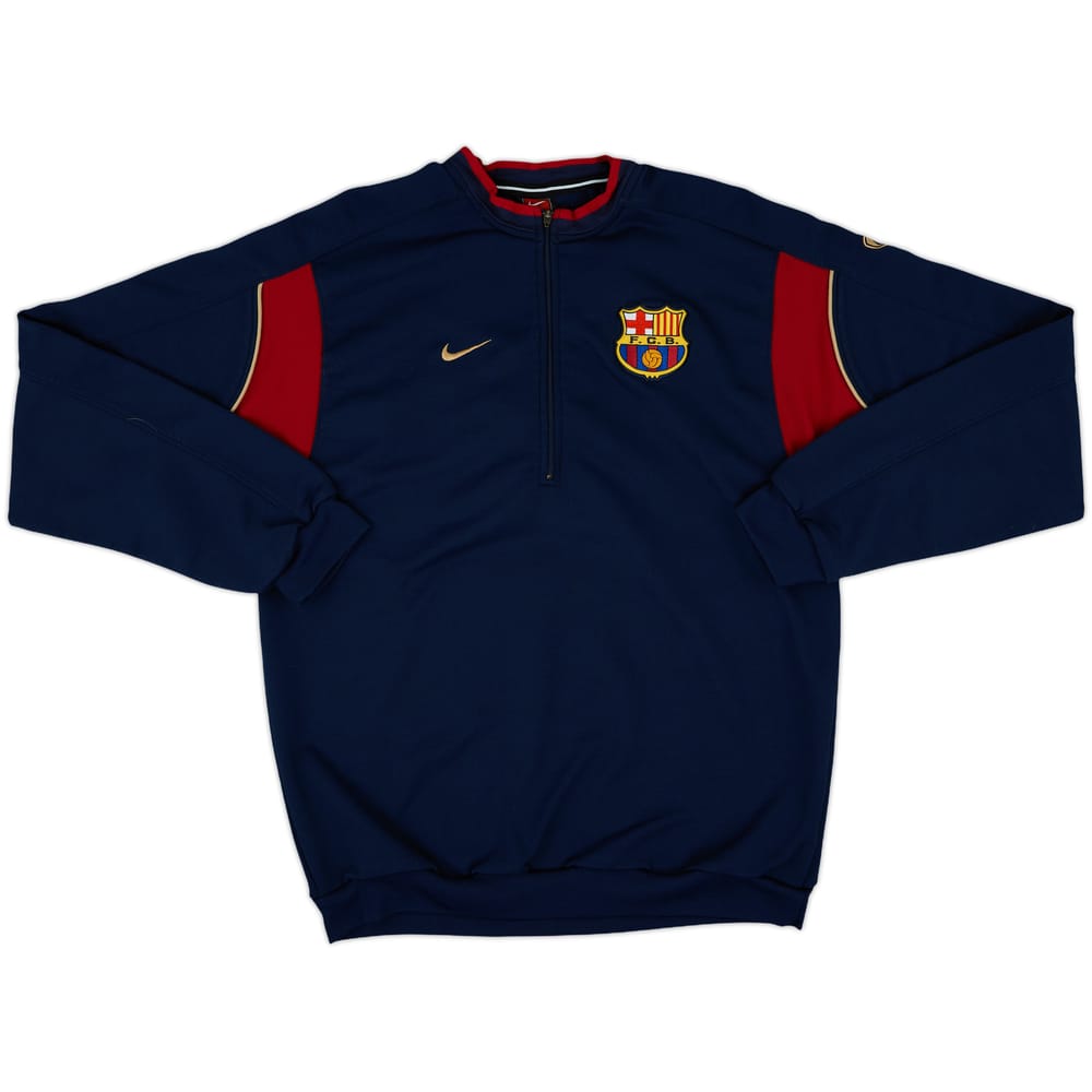 2001-02 Barcelona Nike 1/4 Zip Training Top - 8/10 - (L)