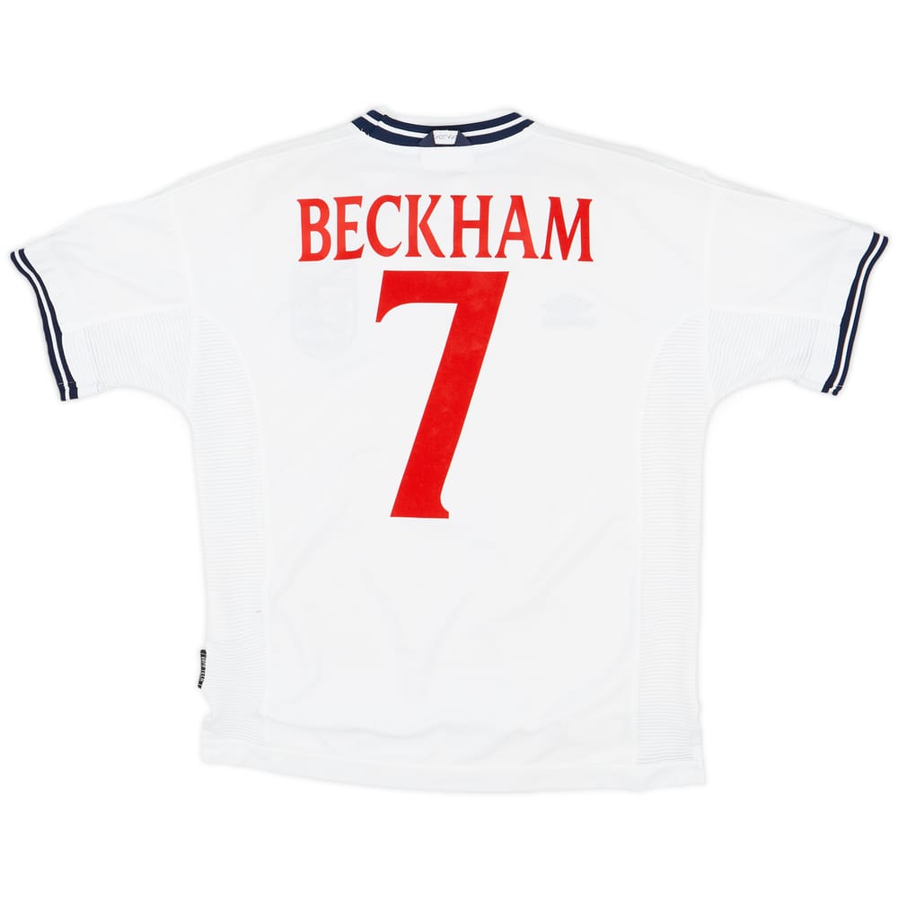 1999-01 England Home Shirt Beckham #7 - 9/10 - (M)