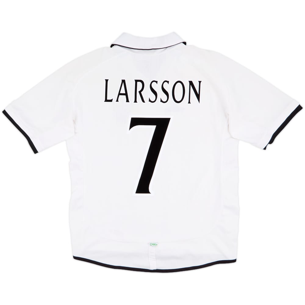 2001-02 Celtic 'Treble Winners' Away Shirt Larsson #7 - 6/10 - (S)