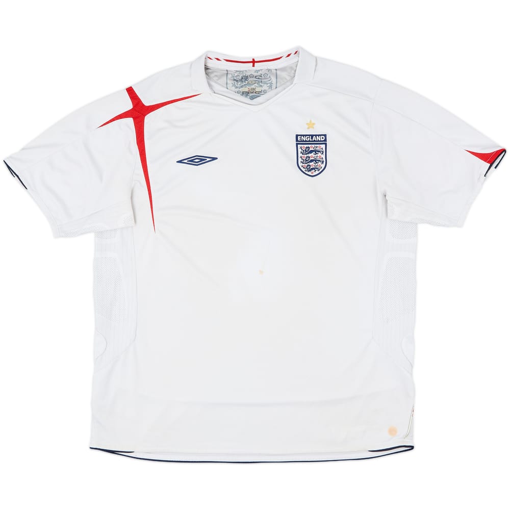 2005-07 England Home Shirt - 4/10 - (XL)