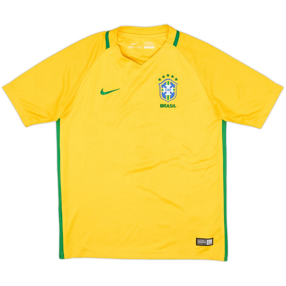 2016-17 Brazil Home Shirt - 5/10 - (L.Boys)
