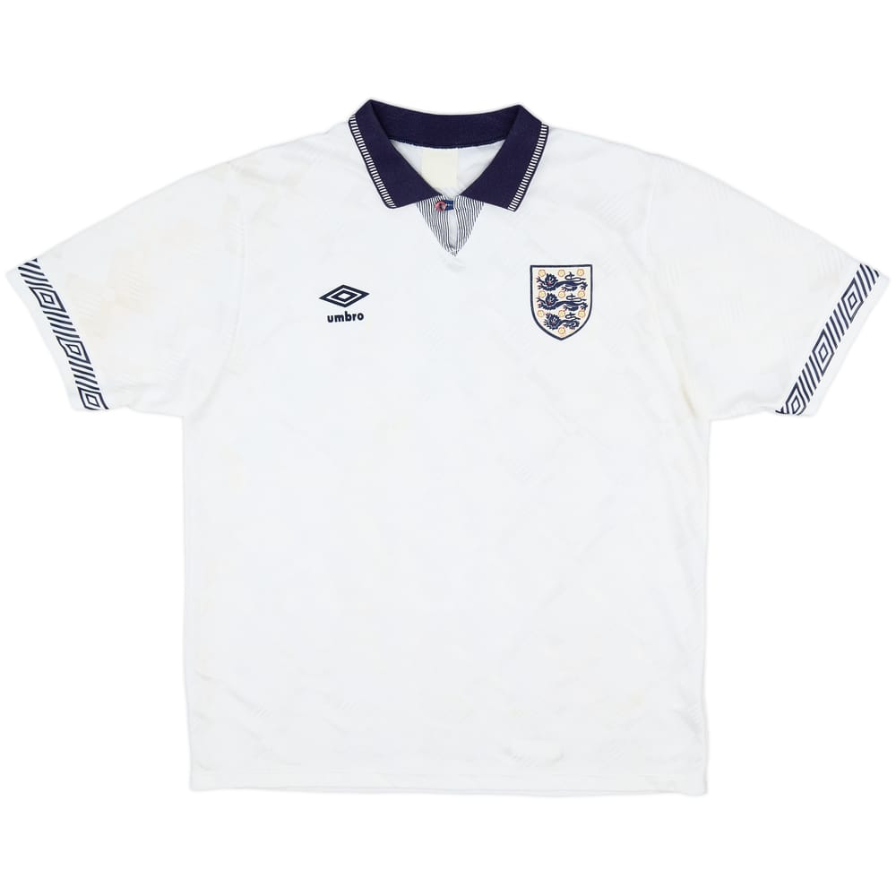 1990-92 England Home Shirt - 9/10 - (L)