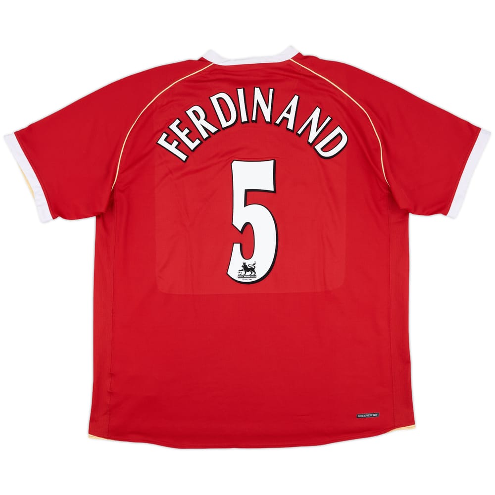 2006-07 Manchester United Home Shirt Ferdinand #5 - 8/10 - (XXL)